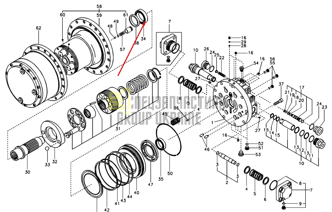 Роликовый подшипник VOLVO EC140B SA8230-33980
