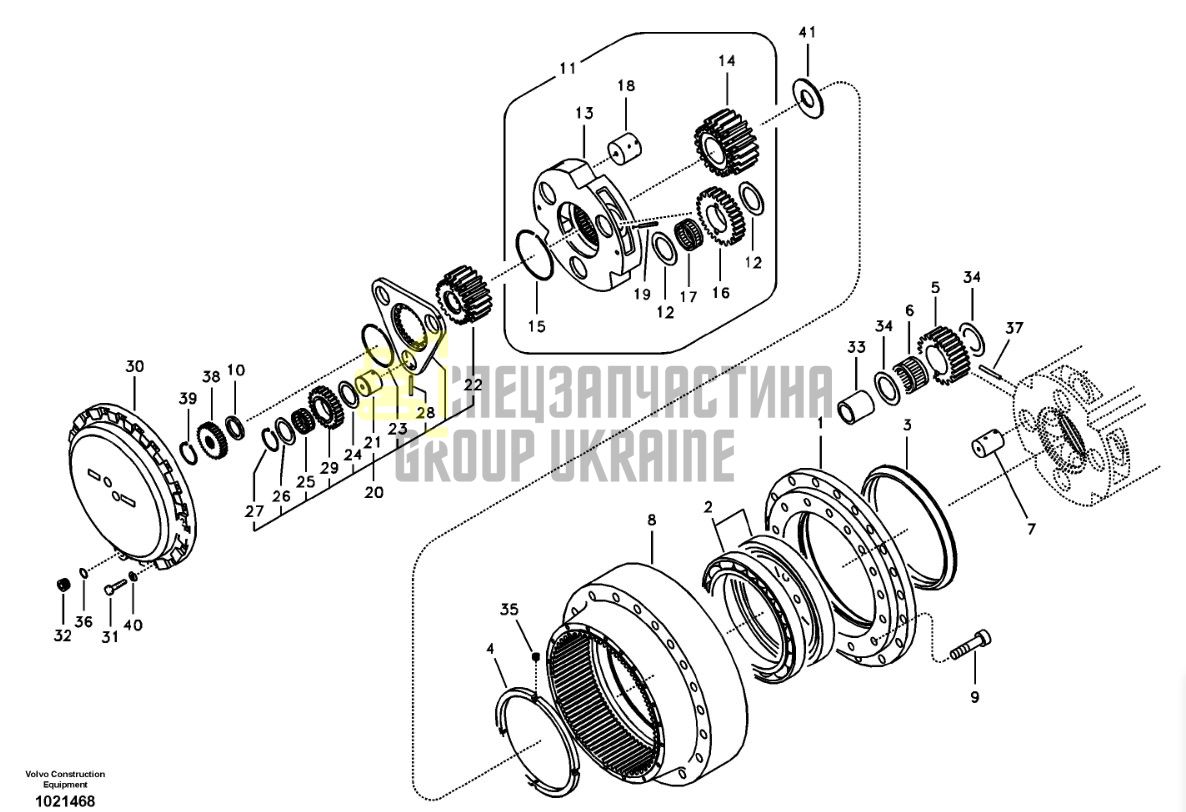 SA9325-06012 Штифт в палец сателлита бортового редуктора на экскаватор Volvo EC