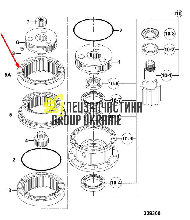 05/903862 Зубчатое колесо редуктора поворота JCB JS200, JS210, JS220, JS235