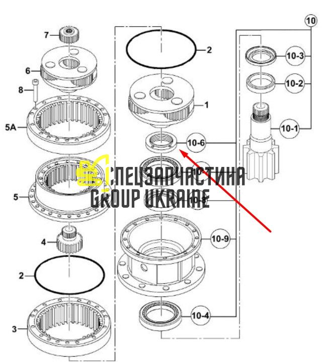 05/903874 Гайка редуктора поворота JCB JS160, JS175, JS180, JS200, JS210, JS220