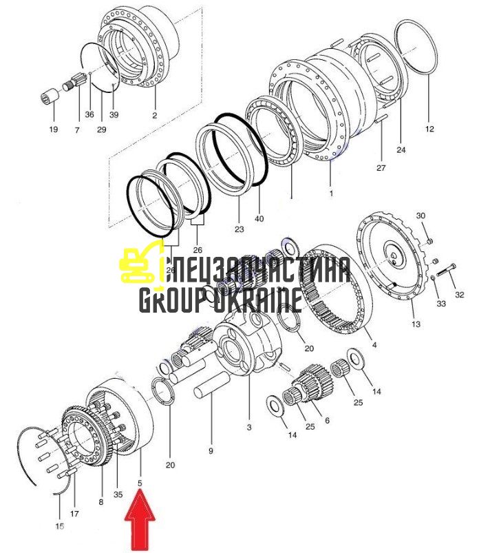 215809A Шестерня коронная редуктора хода Doosan SOLAR 175LC-V