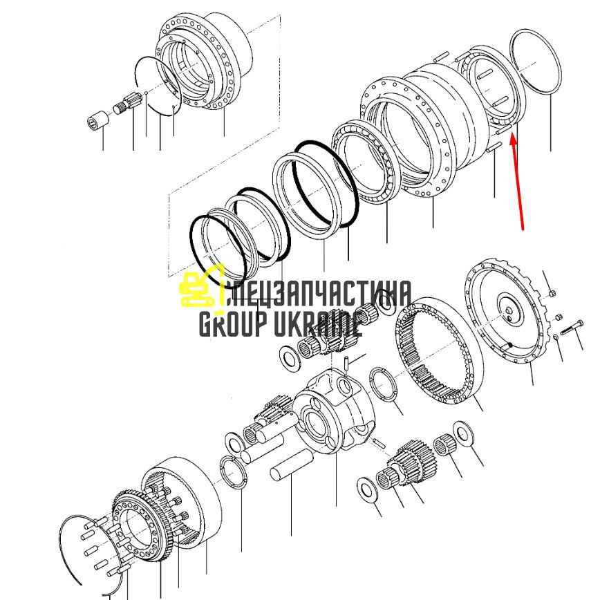 1.109-00146 Подшипник редуктора хода Doosan DX225LL