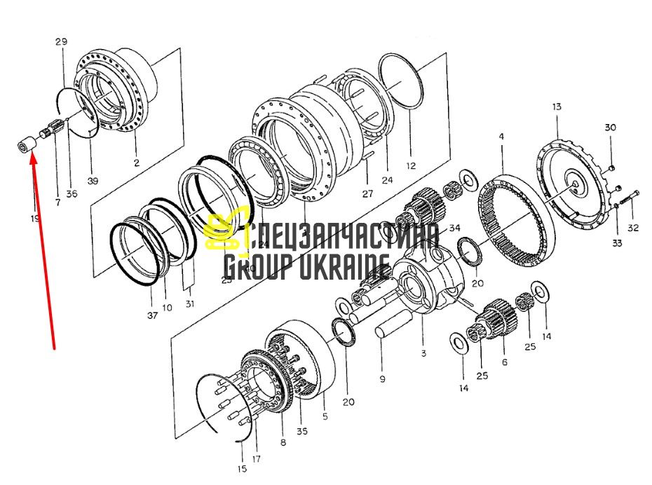 116967 (XKAH-00345, 1.414-00008) Муфта соединительная редуктора хода Doosan SOLAR 175 LC-V