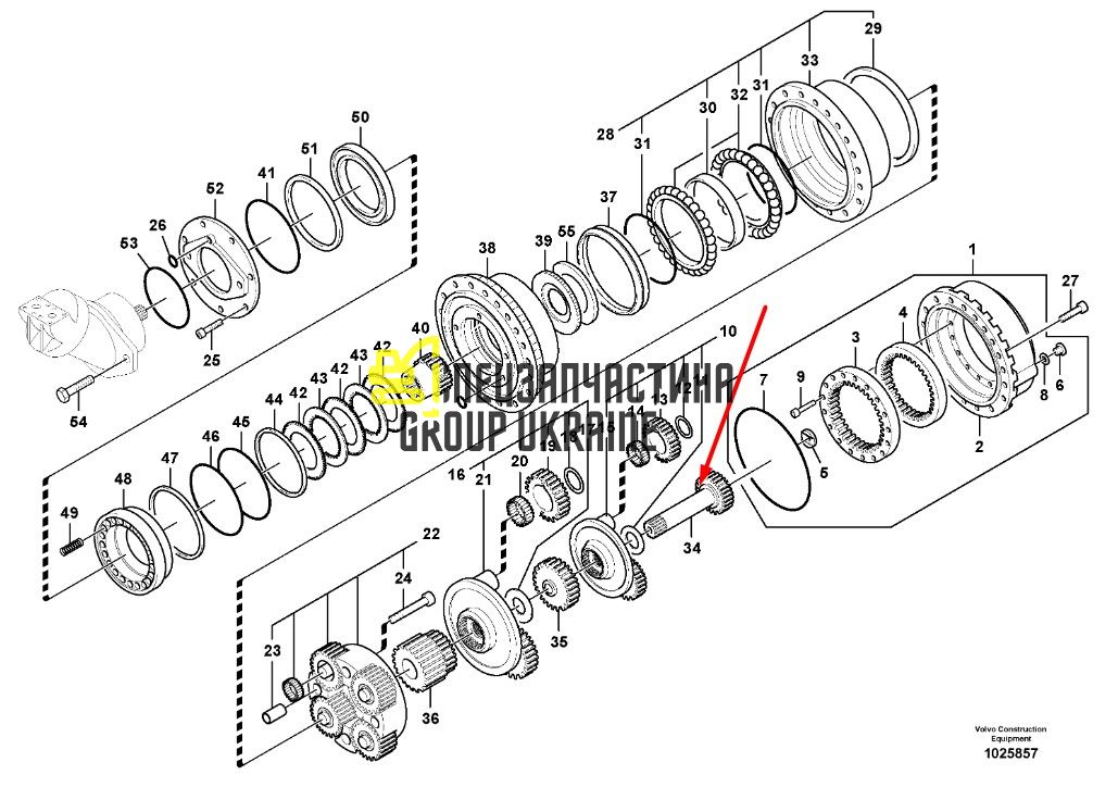 11706895 Шестерня солнечная редуктора хода Volvo EC450/EC460