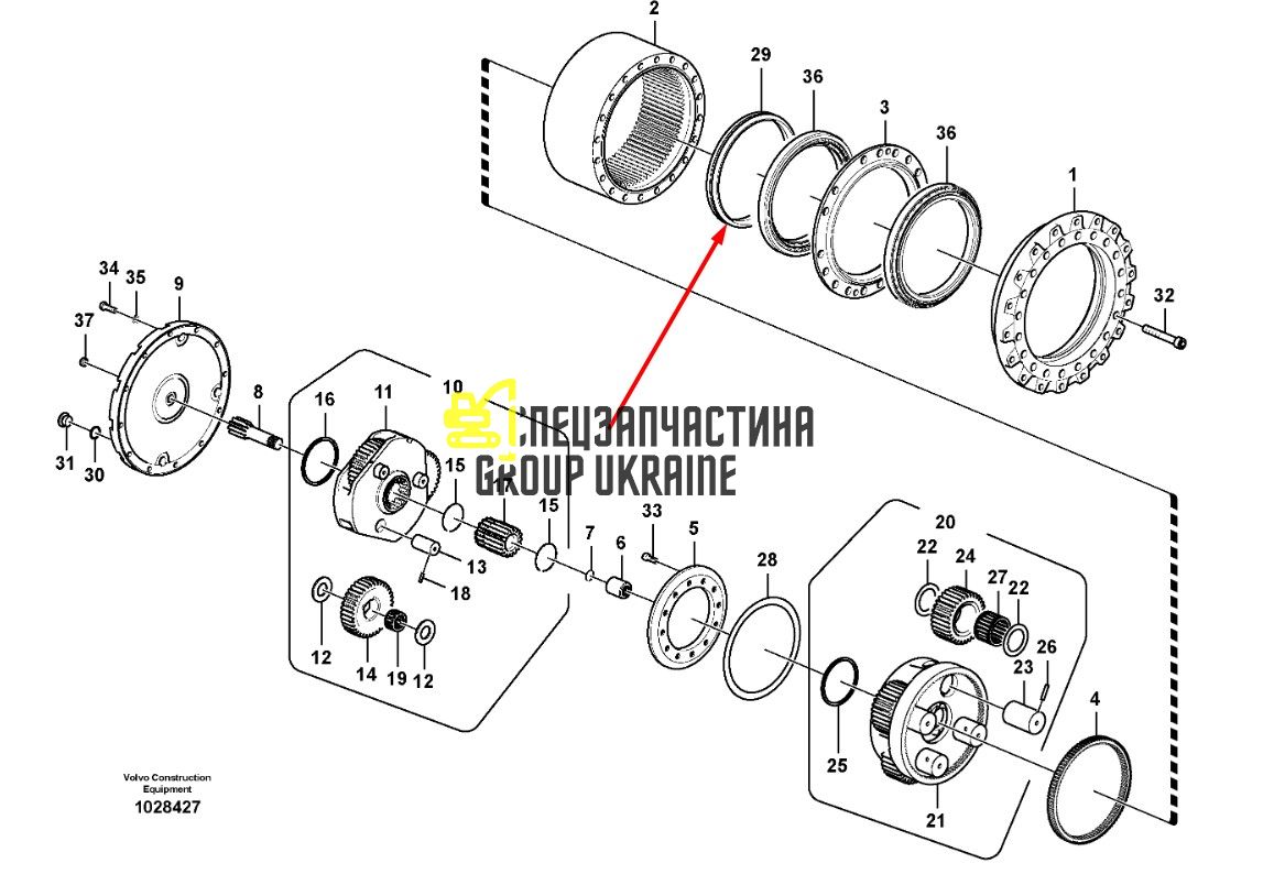 14505743 Плавающее уплотнение редуктора хода Volvo EC240