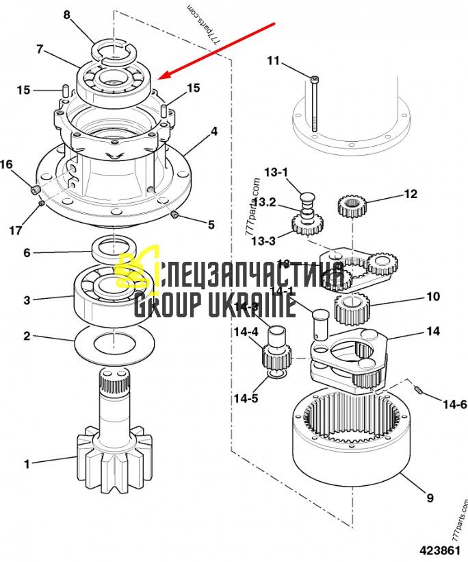 20/951212 Подшипник редуктора поворота JCB JS115-JS145