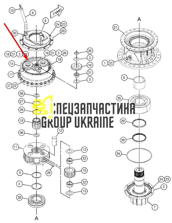2966269 Роликовый подшипник Caterpillar 320