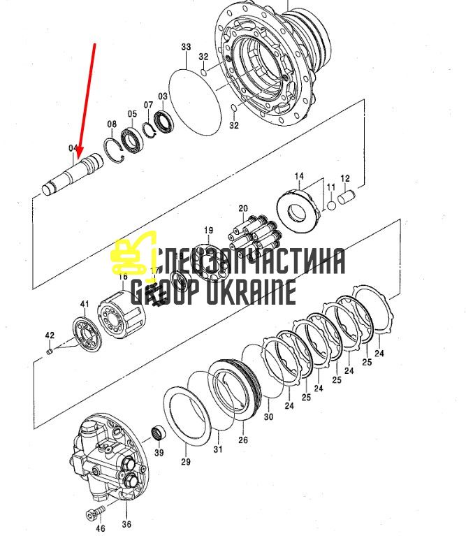 3081085 Вал редуктора гидронасоса HITACHI ZX330