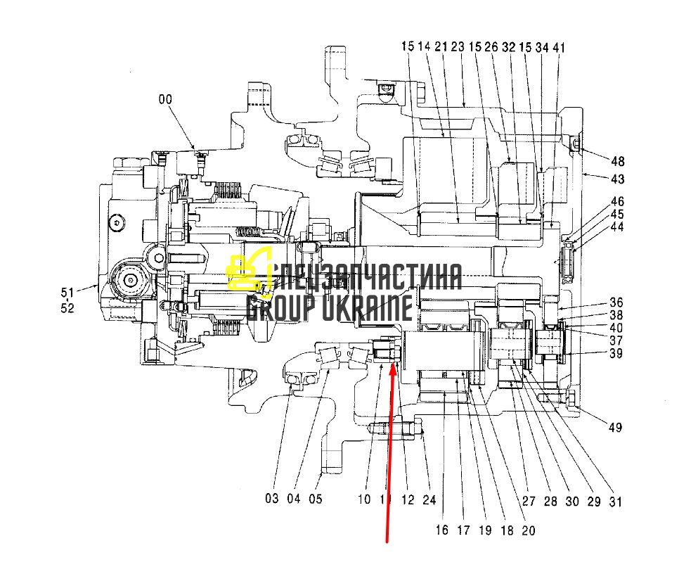 4470326 (4192974) Замок гайки редуктора хода Hitachi ZX280~ZX370