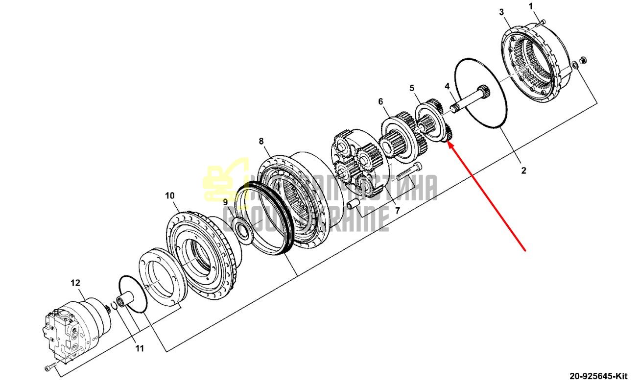 336/C7662 Первая планетарная передача для JCB JS330