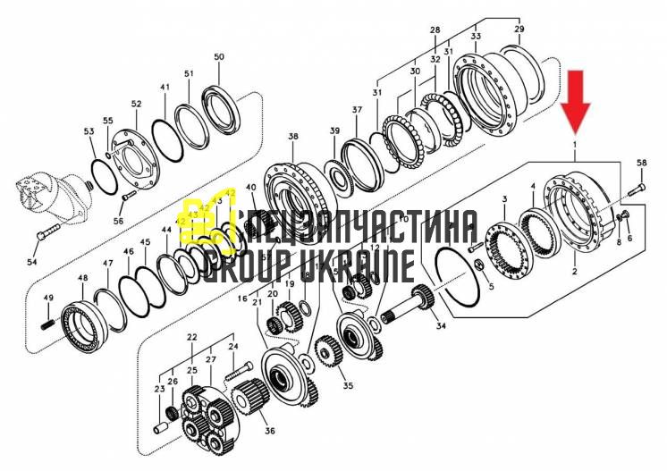 SA8230-09980 Крышка редуктора хода для Volvo EC460B