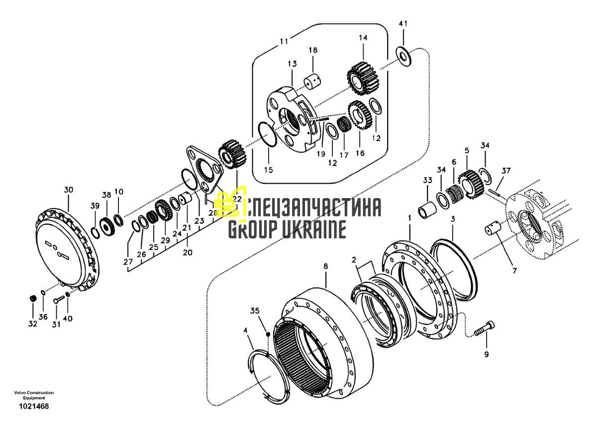 SA9325-06012 Штифт в палец сателлита бортового редуктора на экскаватор Volvo EC210/EC380