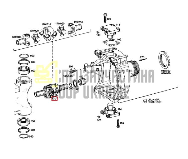 ZF 0501.206.521 Полуось в сборе для мостов APL-B 745, APL-B 755