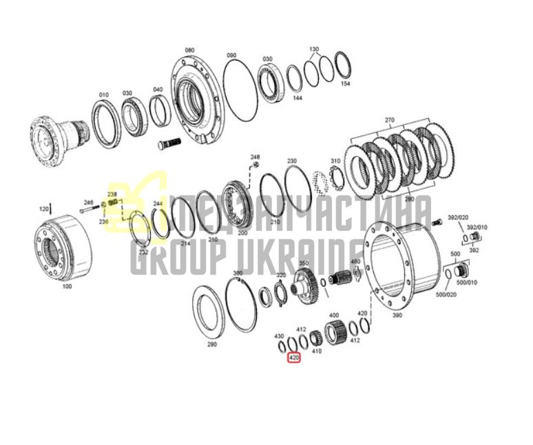Купить ZF 0501.318.247, 1.115-00098, 190-8590, ZGAQ-01309, T183923, 72108433 Стопорное кольцо для мостов MT-E 3060, MT-E 3070