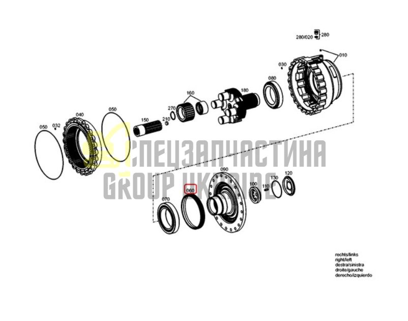 Купить ZF 0501.329.658, ZGAQ-02769, 333/H8368, 332/F6243, 367-0570, K9000279 Сальник ступицы 270x250x30