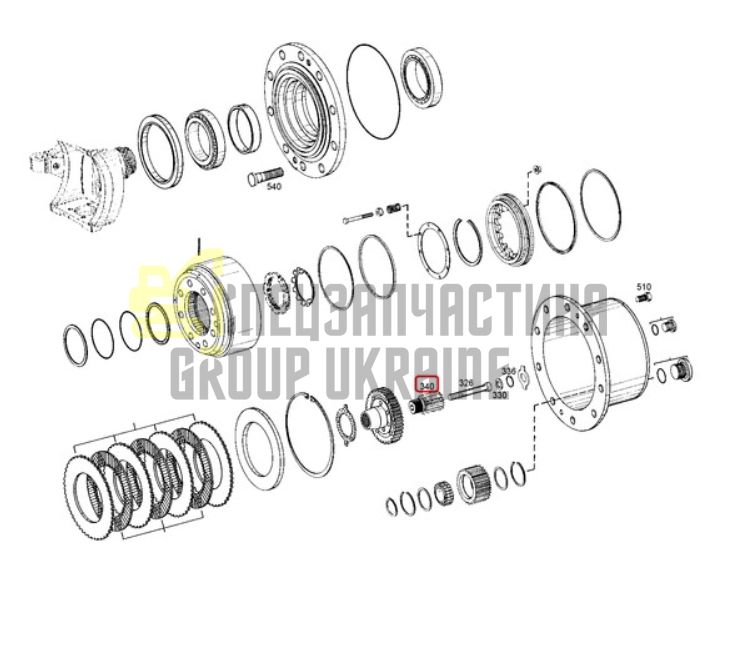 ZF 4472.375.005 Вал солнечной шестерни для мостов AP-B 765