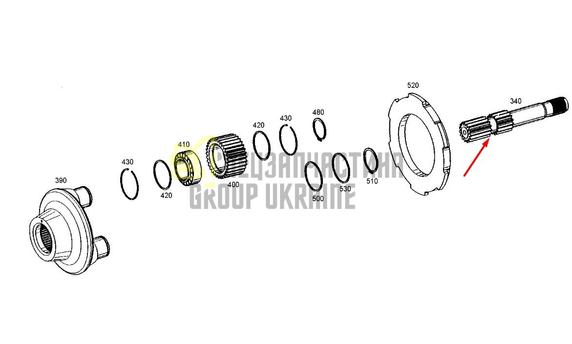 4475309085 (T154952) Вал солнечной шестерни ZF