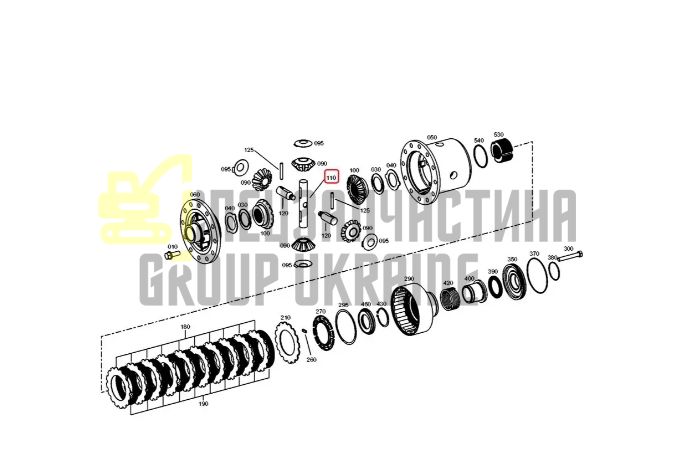 Купить ZF 4481.316.038, 364-4400, ZGAQ-03888, 84353925 Ось D=32 L=199 крестовины дифференциала на мост MTL