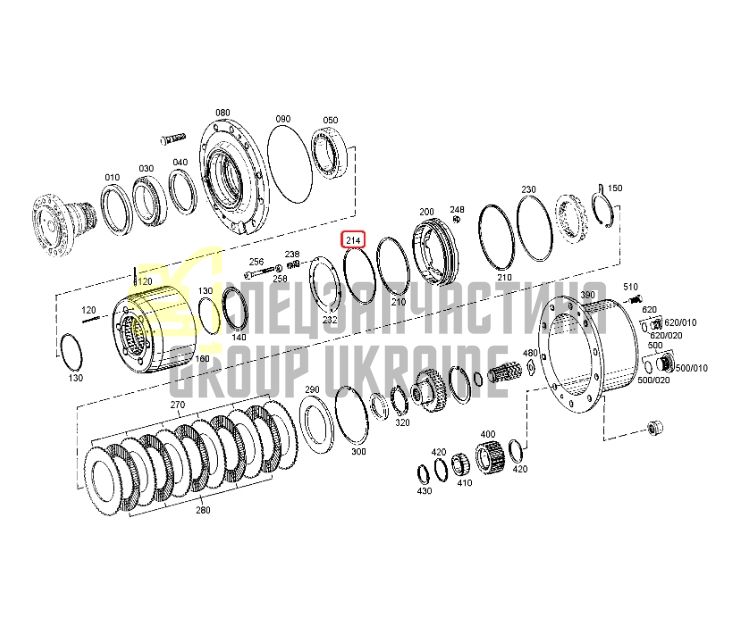 Купить ZF 0501.335.455, 121-7638, ZGAQ-05734, 0501.311.588 Кольцо опорное тефлоновое 167х159,60х2